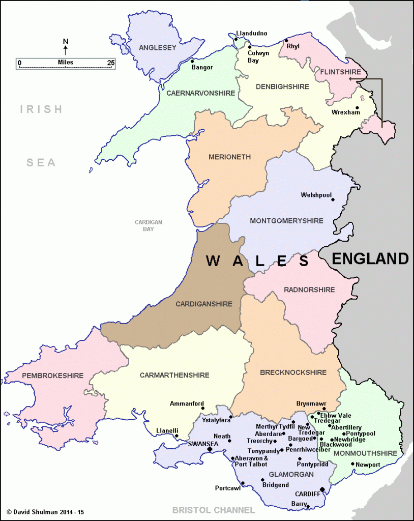 Map Wales Old Counties David Shulman 814x1024 
